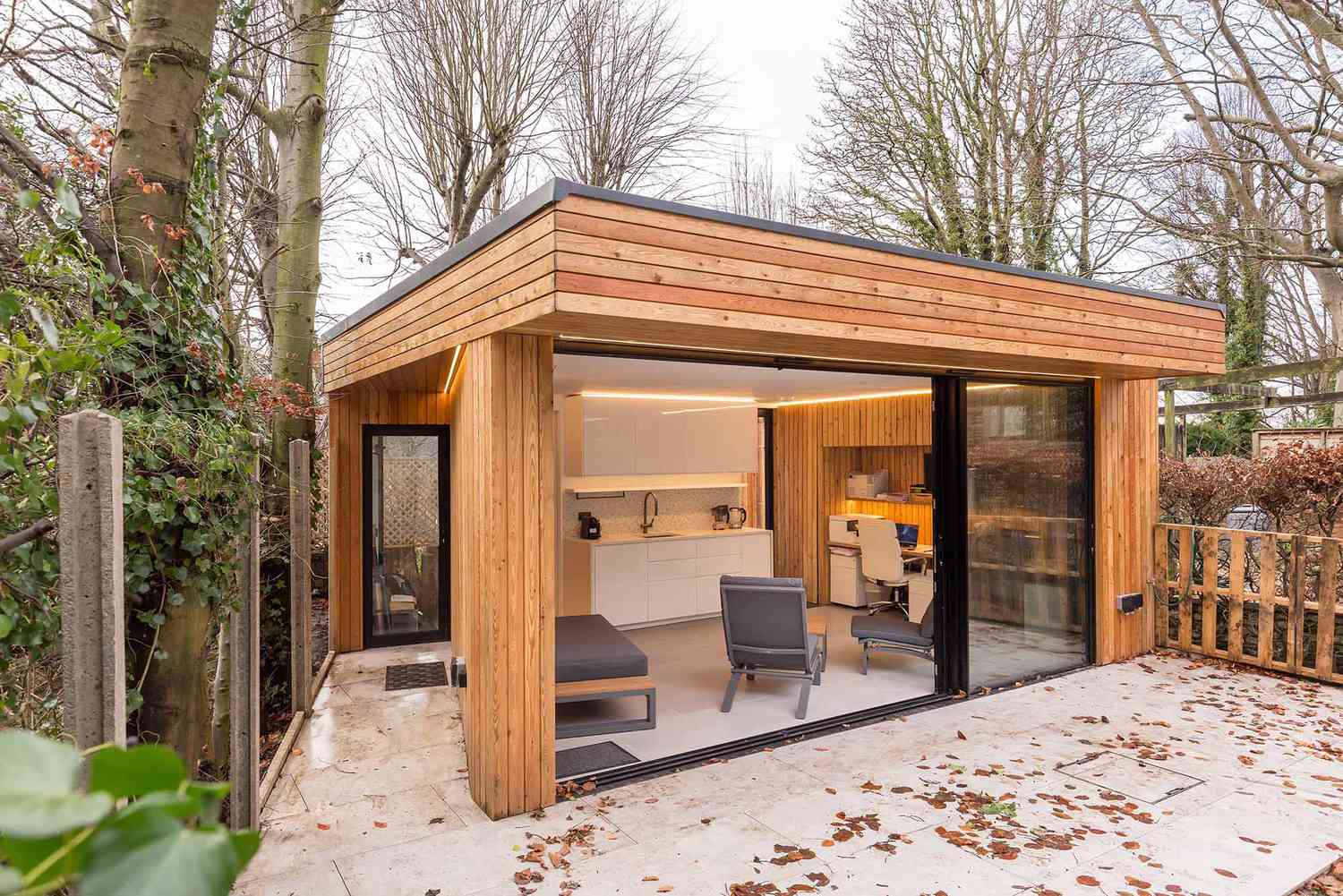 This Stylish Yard Office Comes With a Climbing Wall